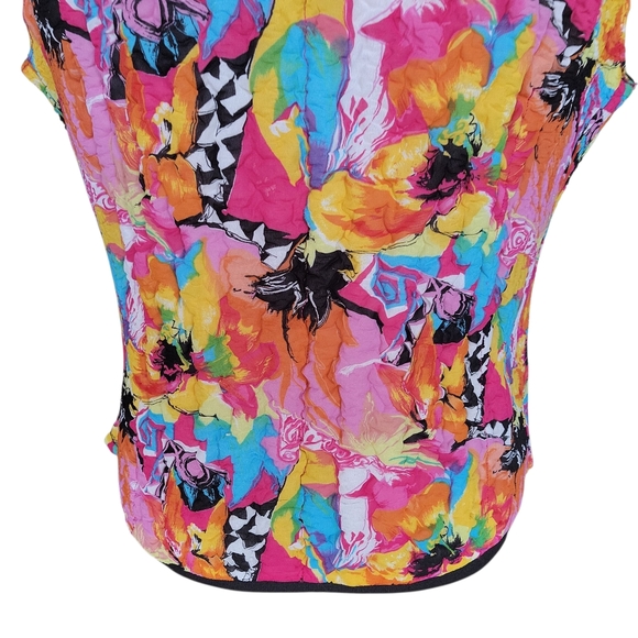 UbU Rainbow Colorful / Black Stretchy Puff Reversible Vest Women's Size L - Picture 6 of 11